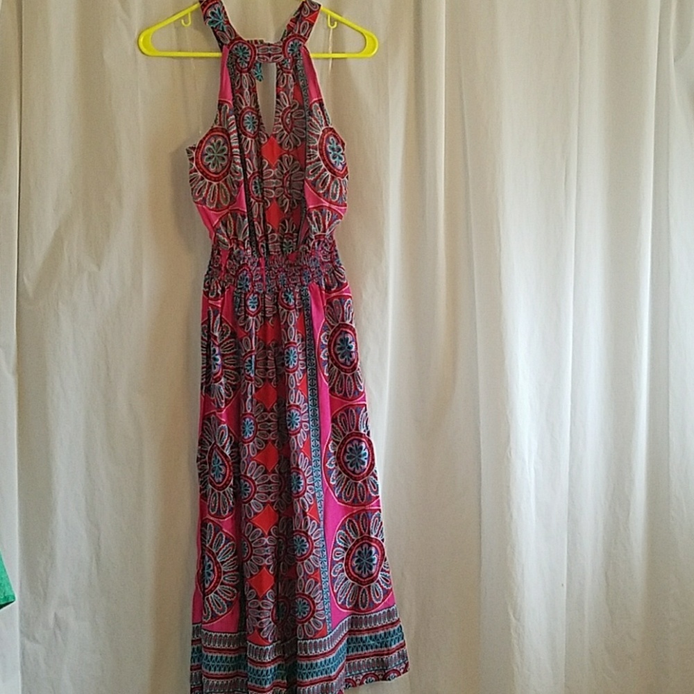 Cropped halter jumpsuit, swimsuit cover up